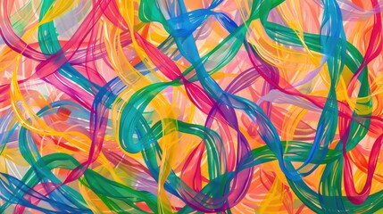 colorful squiggles background. Graphic design. Art, Modern, Abstract, Graffiti, rainbow color	