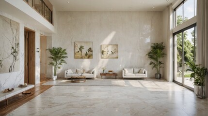 Fototapeta premium modern luxurious living room large window right side