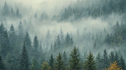 Fototapeta premium landscape photograph dense forest trees are tall green