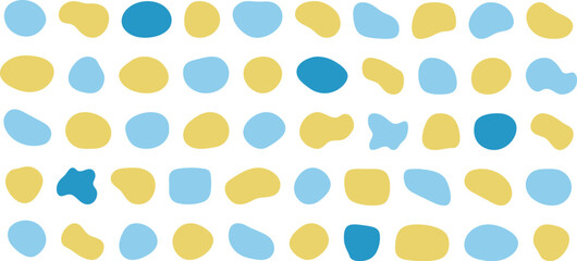 かわいい抽象的な流体シェイプの楕円フレーム　カラフル　Set of cute abstract shapes.Vector loose frame.