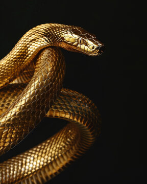 A snake made of precious metals and stones. Jewelry snake. Symbol of 2025