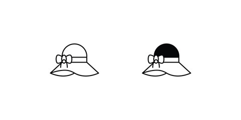 pamela hat set icon with white background vector stock illustration