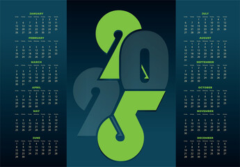 Creative concept calendar 2025. 2025 logo design template. Minimalistic trendy background for branding, banner, cover, card.