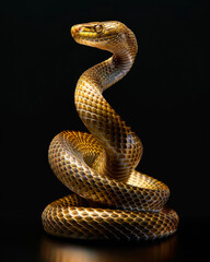 Obraz premium A snake made of precious metals and stones. Jewelry snake. Symbol of 2025