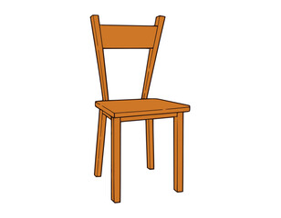 brown wooden, chair / cartoon vector and illustration
