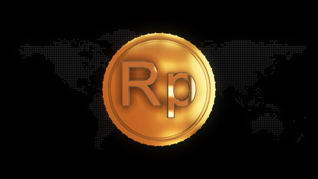 Golden Indonesian rupiah Currency symbol golden Indonesian rupiah currency sign
