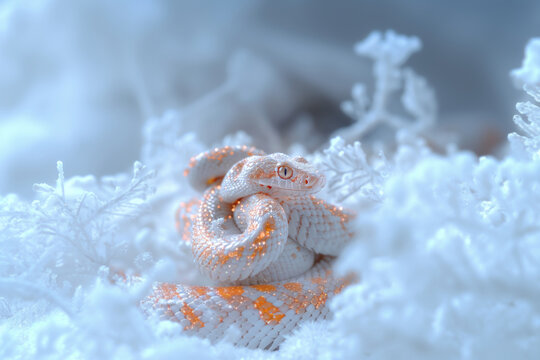 A snake made of precious metals and stones. Jewelry snake. Symbol of 2025