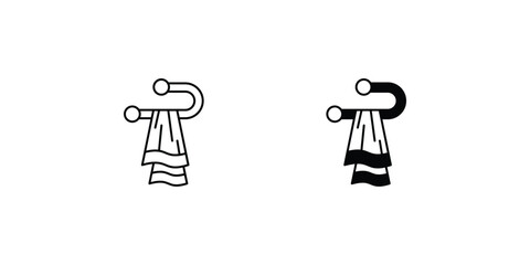 towel set icon with white background vector stock illustration