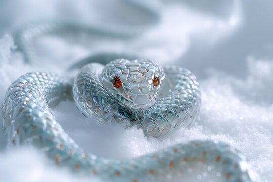 A snake made of precious metals and stones. Jewelry snake. Symbol of 2025