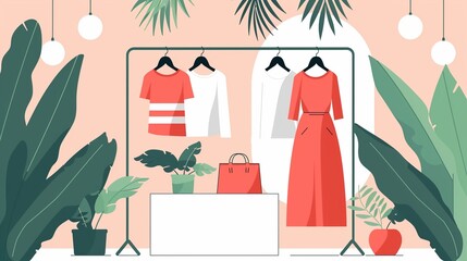 Trendy DIY fair, showcasing stylish handmade goods, from fashion to home decor, with live demonstrations and interactive booths, flat design illustration
