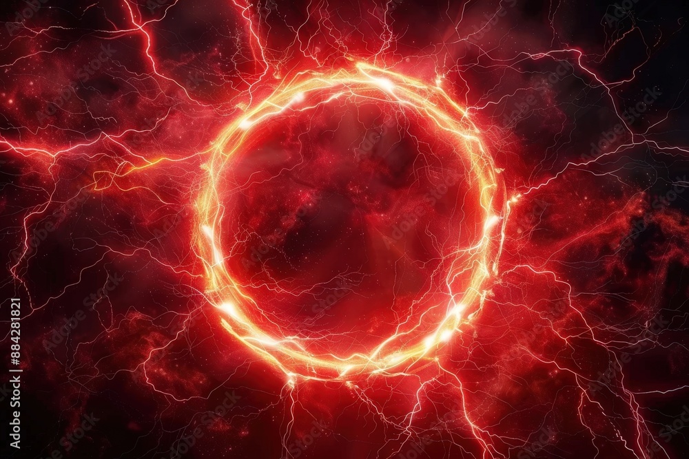 Poster lightning circle abstract