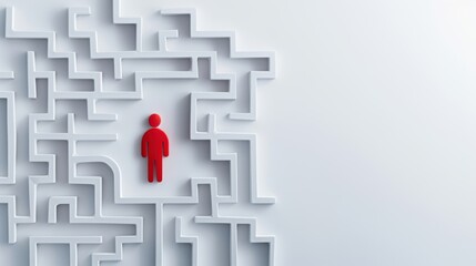 Abstract maze with a person finding a way through, disorders, navigating mental challenges