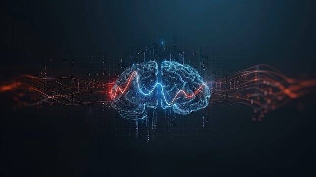 Artistic representation of brain waves corresponding to different emotions, emotions, electrophysiological signals