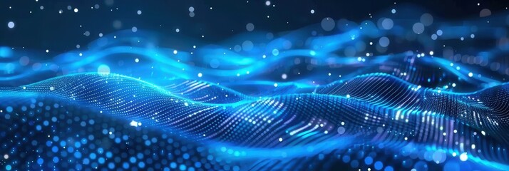 Abstract Blue Digital Waves