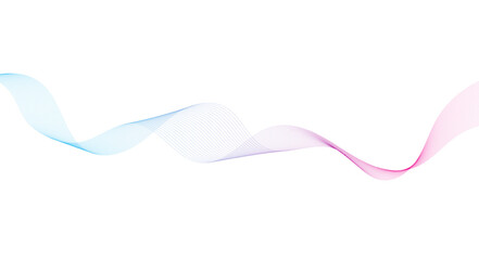 Abstract colorful wave lines on white background. Modern colorful wavy lines pattern design element. Wave lines art, Curved smooth design