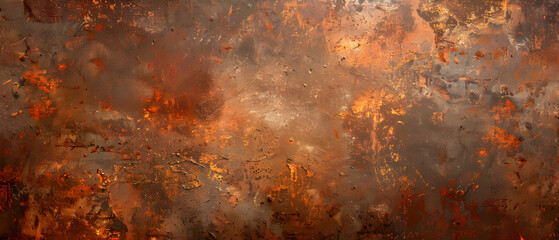 Rich textured rusty metal surface with shades of orange, brown, and gray. Ideal for backgrounds and industrial themes.