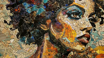 Mosaic art integrated with other forms creates a captivating, harmonious, and visually appealing design.