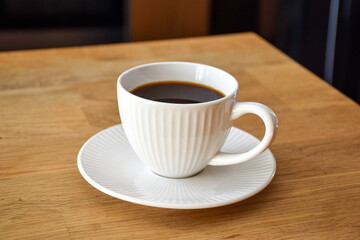 Freshly brewed coffee in a ceramic cup