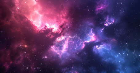 Obraz premium A beautiful nebula in space, with colorful clouds and stars, in the nebular art style, with glowing light effects and a nebular background.