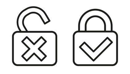 Password safety line icon, security sign
