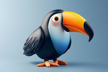 Naklejka premium Playful 3D Toucan Character for Branding and Design