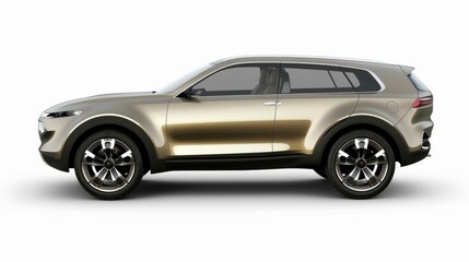 Isolated metallic SUV on a clean white background, showcasing sleek design and features.