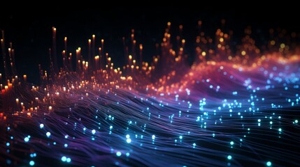 Digital data streams traveling through fiber optic networks