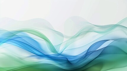 Fototapeta premium A captivating abstract art piece with blue and green waves gracefully flowing together. The image expresses tranquility and balance, making it visually soothing.