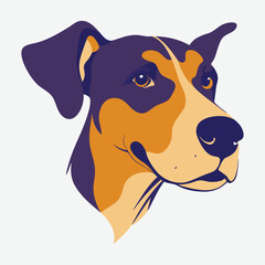 A colorful dog head vector