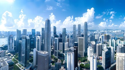 Obraz premium Aerial View of Singapore Skyline