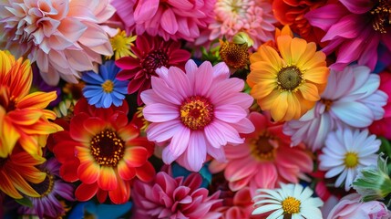 Fototapeta premium Vibrant and colorful flowers blooming in a garden