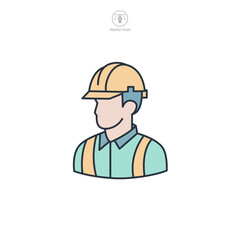 Avatar Construction worker, Civil engineer Icon theme symbol vector illustration isolated on white background