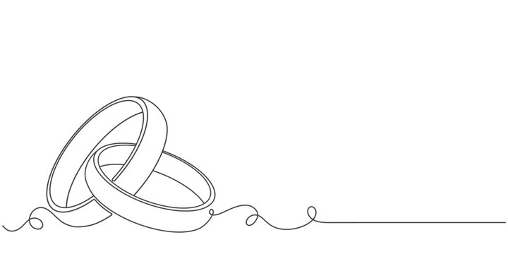 Wedding ring line art vector illustration