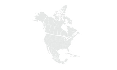 Fototapeta premium North America map illustration,isolated on white background.for website layouts, background, education, precise, customizable, Travel worldwide, map silhouette backdrop, earth geography, political.