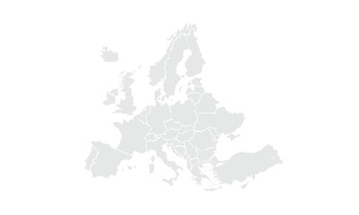 Europe map illustration,isolated on white background.for website layouts, background, education, precise, customizable, Travel worldwide, map silhouette backdrop, earth geography, political, reports.