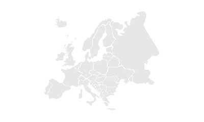 Europe map illustration,isolated on white background.for website layouts, background, education, precise, customizable, Travel worldwide, map silhouette backdrop, earth geography, political, reports.