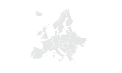 Europe map illustration,isolated on white background.for website layouts, background, education, precise, customizable, Travel worldwide, map silhouette backdrop, earth geography, political, reports.