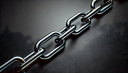 Obraz premium Digital Black Chain in Secure Tech Environment Blockchain Links in Advanced Security