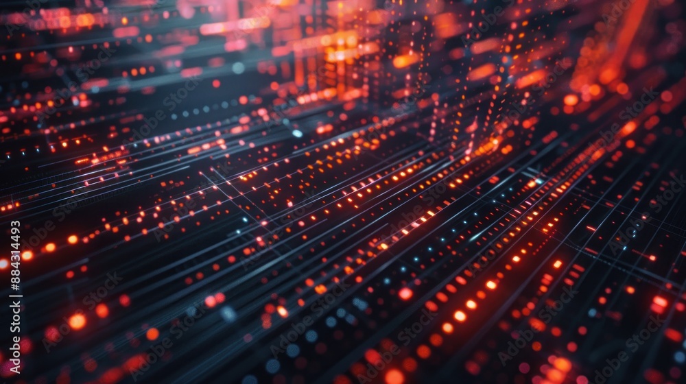 Poster digital abstract data wave cyber binary network technology background wallpaper ai generated image
