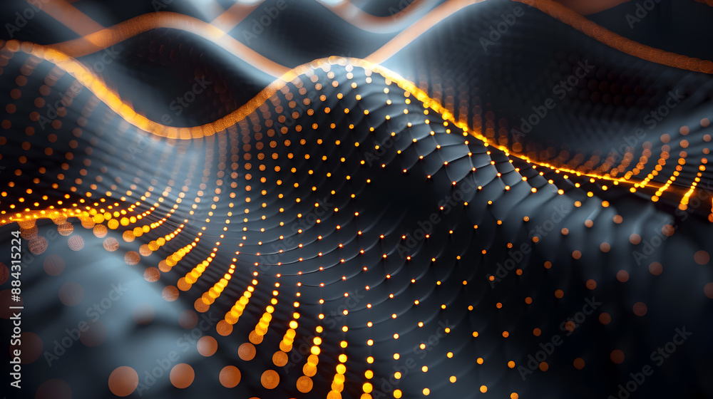 Poster elegant carbon fiber inspired abstract background with a dynamic 3d geometric texture shimmering gol