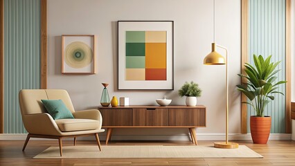 Abstract mid century style minimal art print , abstract, mid century, minimal, art, print, design, retro, geometric, vintage