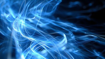 Vibrant electric blue light trails in motion, perfect for dynamic and tech-themed visuals. 