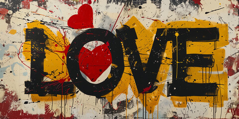 Fototapeta premium Murales graffiti con la scritta 