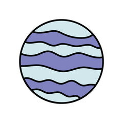 planet color line icon with white background vector stock illustration