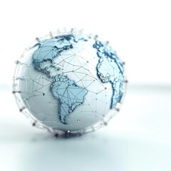 Global world telecommunication network with nodes connected around earth, concept about internet and worldwide communication technology,