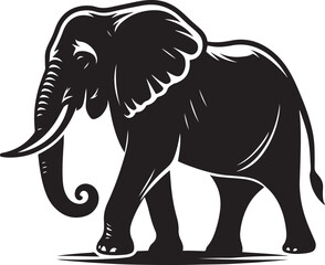 Majestic Elephant Silhouette: A Stately Giant Against the Horizon, Capturing the Power, Grace, and Tranquility of Nature’s Most Iconic Creature