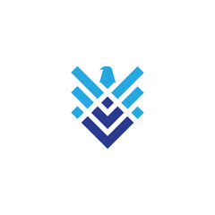 Fototapeta premium falcon bar icon logo design illustration