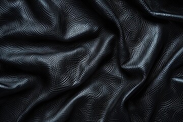 Black leather with an embossed geometric pattern