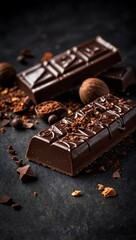 Decadent dark chocolate bar for gourmet enjoyment