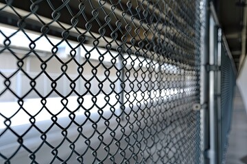 Blurred View of a Chain Link Fence with a Bokeh Effect